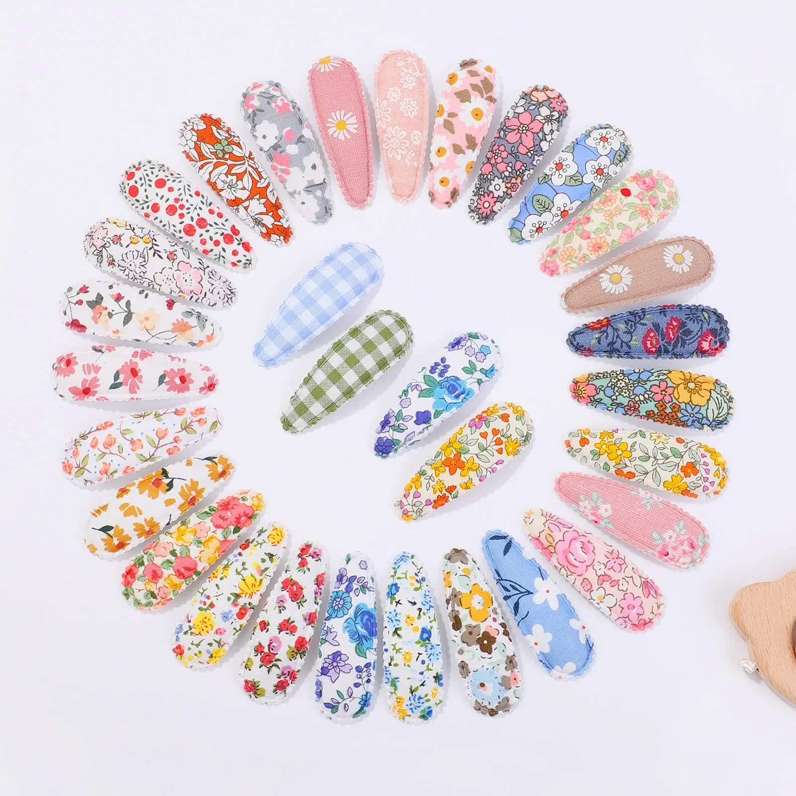 

10Pcs/set Women Girls Printed Flower BB Clips Handmade Sweet Hairpin Barrettes for Baby Headwear Hair Accessories Gift Wholesale