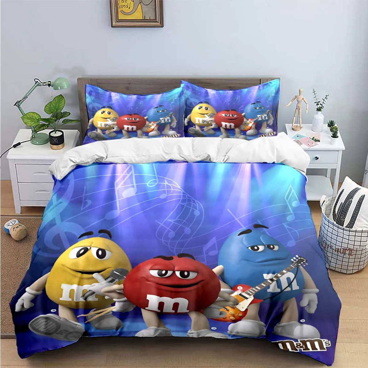M&M Chocolate Logo Print Bedding Sets Exquisite Set Duvet Cover