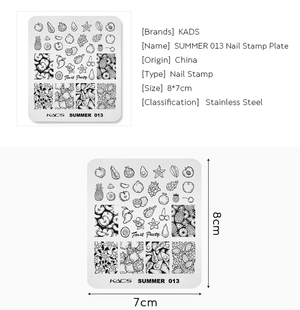 ネイルプレート エンボスネイルプレート,フルーツプリント,パイナップル,ピーチ