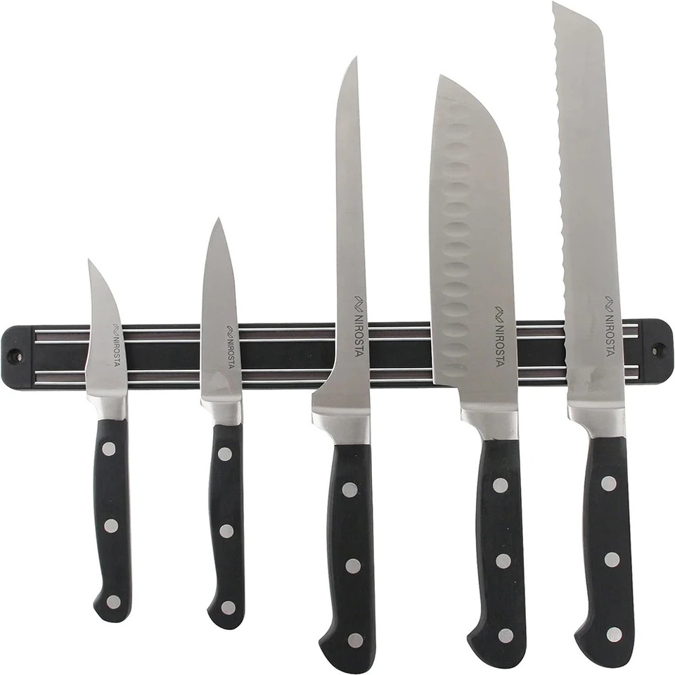  13 Inch Magnetic Knife Holder Wall Mounted Stainless Steel Magnetic Knife Strip Strong Powerful Knifes Rack Storage Kitchen Bar 
