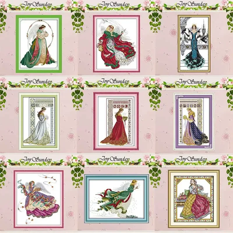 Bride Winter Angel Girl Patterns Counted Cross Stitch Set DIY 11CT 14CT 16CT Stamped DMC Cross stitch Kit Embroidery Needlework cross stitch kit