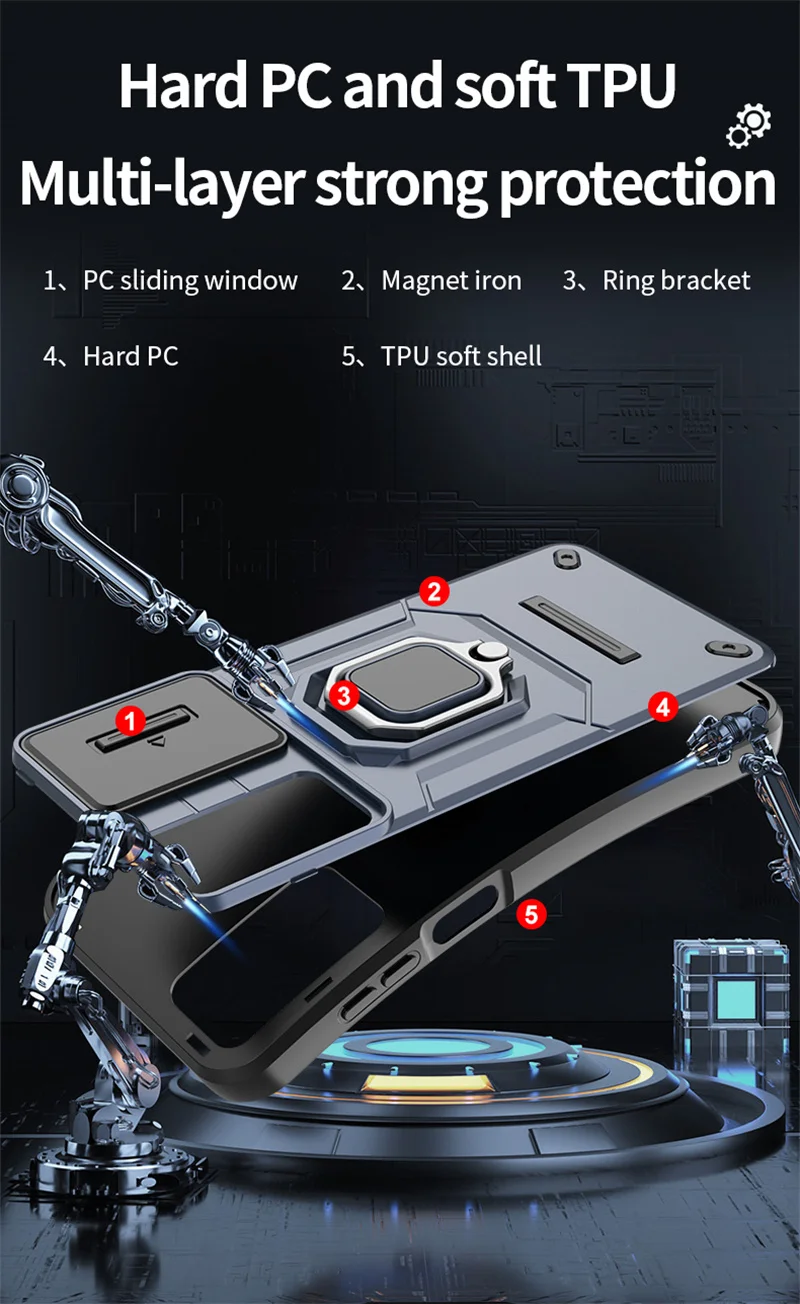 Schutzhülle Für Samsung Galaxy Mit Magnetischem Ringhalter_voghion.com