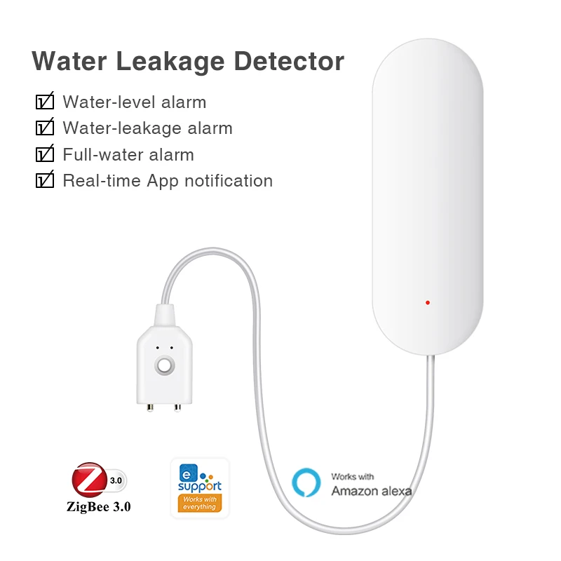 Ewelink Zigbee3.0 물 센서 알람, 누수 감지기, 홍수 경고, 범람 보안 경보 시스템, Zigbee 게이트웨이 작동