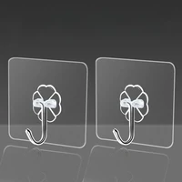 Strong Adhesive Hook Non-trace Transparent Hook Nail Free Stick Clothes Magic Sticky Hook Kitchenware Practical Tools 1