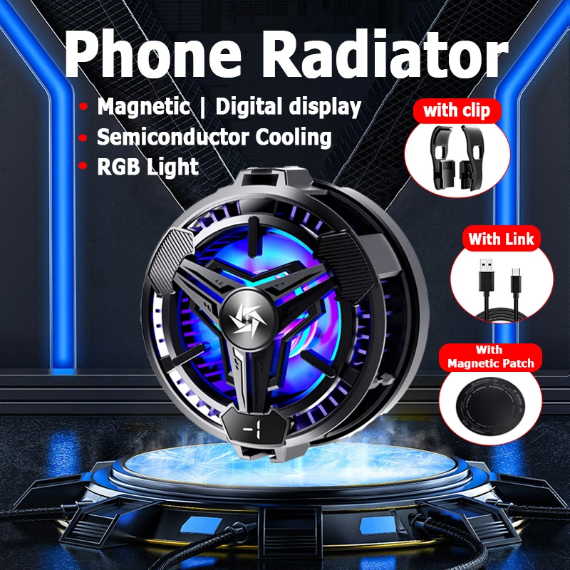 SL10 Magnetic Radiator For Phone Semiconductor Gaming Cooler Silent heat  dissipation With Phone Clip For Phone Accessories - AliExpress