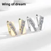 925 Sterling Silver Earrings Inlaid AAAAA Zircon Women Square Tennis Elegant Fashion Birthday Party Wedding Jewelry Earrings