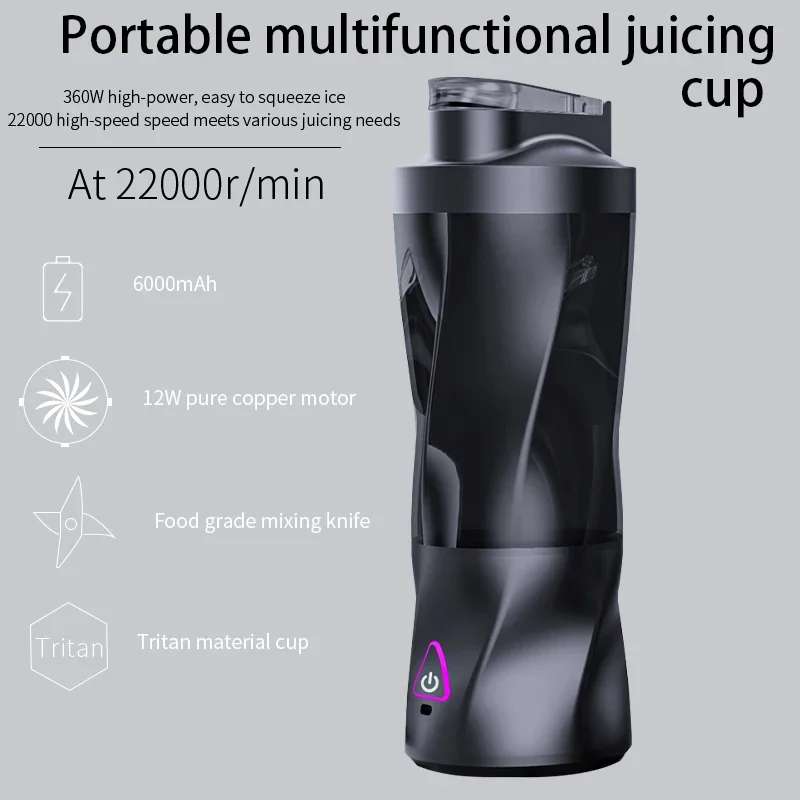 700ml Portable Blender for Shakes and Smoothies Personal Size BPA Free Rechargeable Juicer Cup 360W Powerful Blend for Kitchen food blender commercial blender