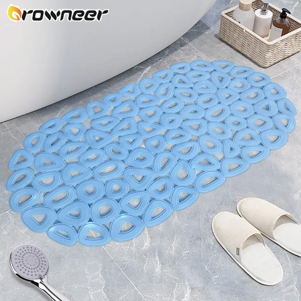 Pvc Antiskid Bath Mats Oval Hollow Drain Shower Room Massage Mat