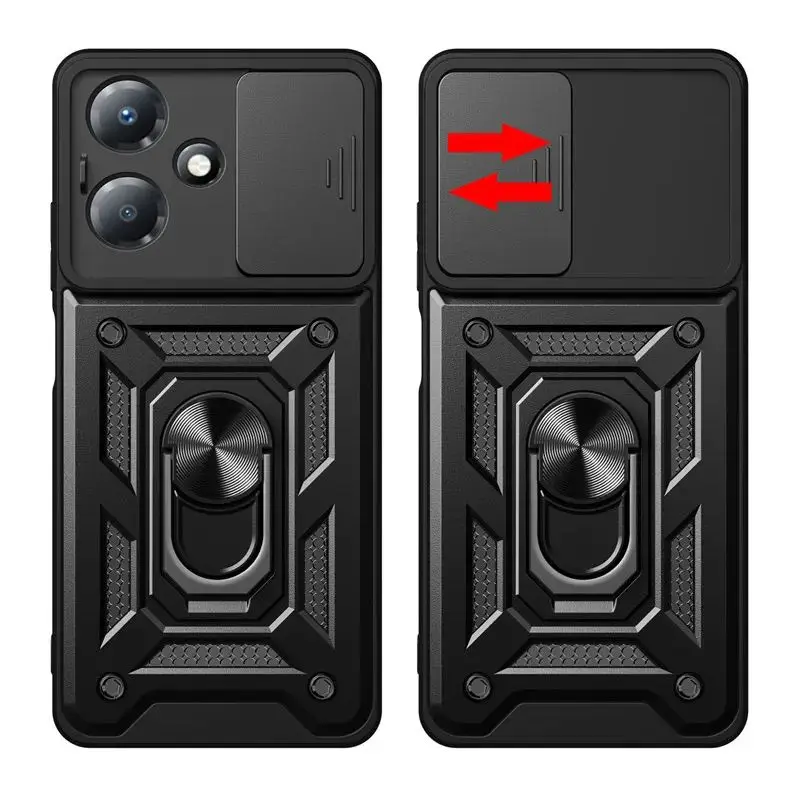 Фото Для Infinix Hot 30 4G Hot 30i чехол Защита объектива слайд-камера для Infinix Hot 30 Play Hot30 Hot30i чехол-бампер с кольцом №1
