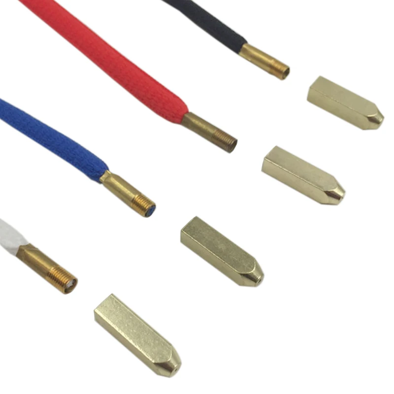 Weiou 4pcs/1 Set 5*5*19mm Gold Silver Gunblack Metal Aglet Tips Replacement Repair Shoelaces Head Aglets Ends DIY Sneaker Kits