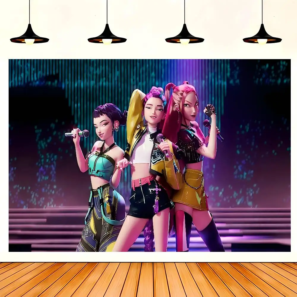 Poster Chasseurs De Démons Poster Toile KPop - Chasseurs De Démons - Déco Murale 50x75 Cm Sans Cadre - Style Anime Décoration Murale Demon Slayer