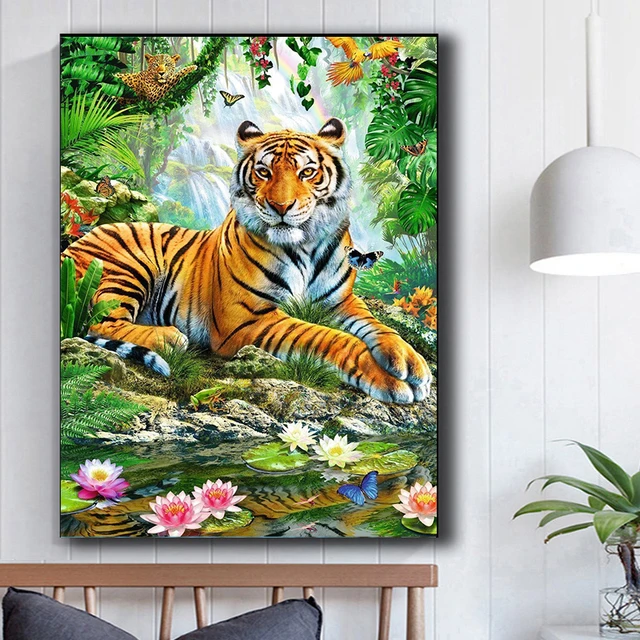 5D Large Diamond Painting Kits for Adults, Tiger Diamond Art with Full  Tools Accessories,DIY Full Drill Diamond Dots Big Cats - AliExpress