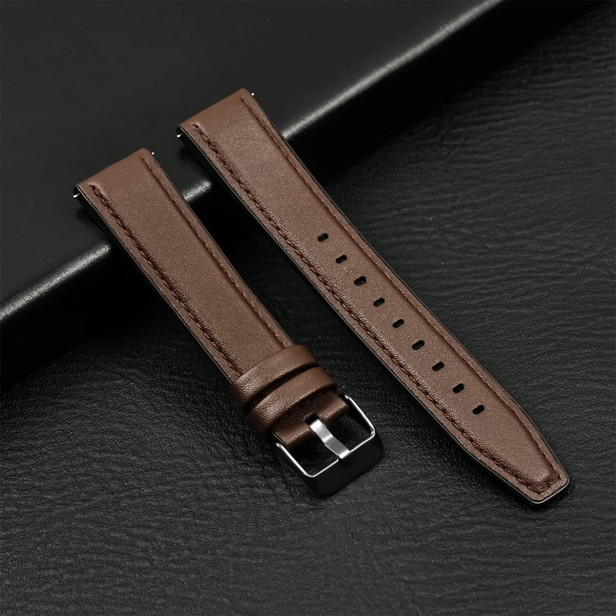 Luxury Leather Watch Strap - Premium Soft Band Replacement, 20mm/22mm