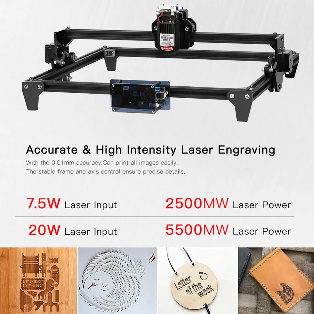 cheap 3d printer TWO TREES 2.5W/5.5W EU/US Engraving Machine 400X300mm Module 7.5W 20W CNC 3D Printer DIY Engraver For Wood Plastic Bamboo 3d printing machine