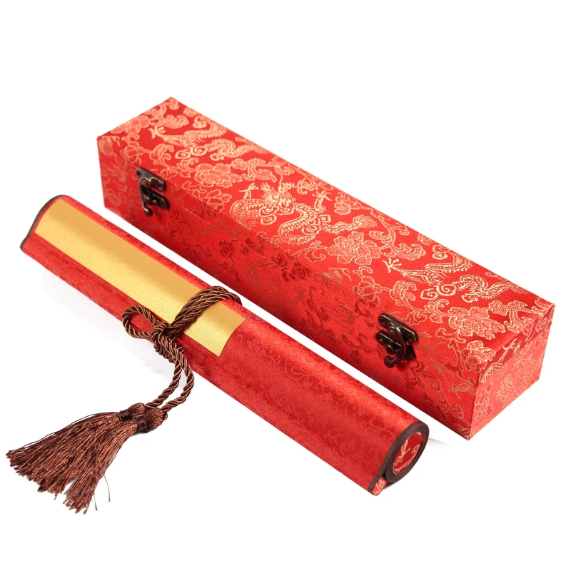 Xuan Paper Scroll Chinese Traditional Wedding New Year Decoration DIY Hanging Axis Brush Calligraphy Half Ripe Rice Paper Scroll blank xuan paper draw axis batik calligraphy xuan paper papel arroz chinese sandalwood bark half ripe yunlong rice paper scroll