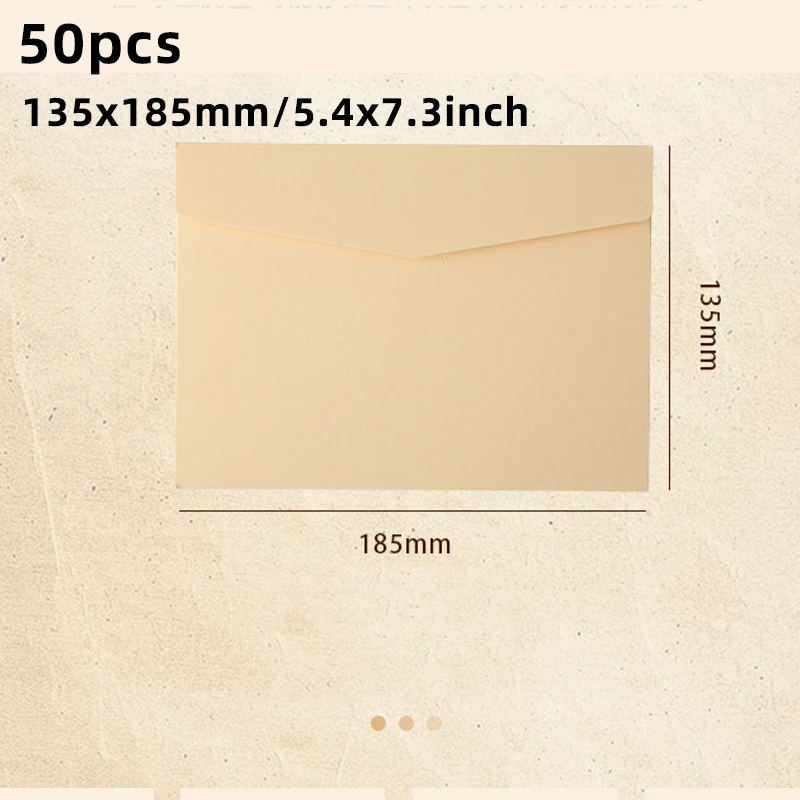 50pcs 135x185cm 결혼식 엽서용 흰색 봉투 Giftbox 250g 종이 초대장 메시지 소규모 비즈니스 편지 보관 가방