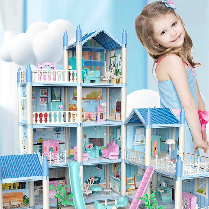Casa Grande Diy Casa De Bonecas Para Crianças Barbie Casa