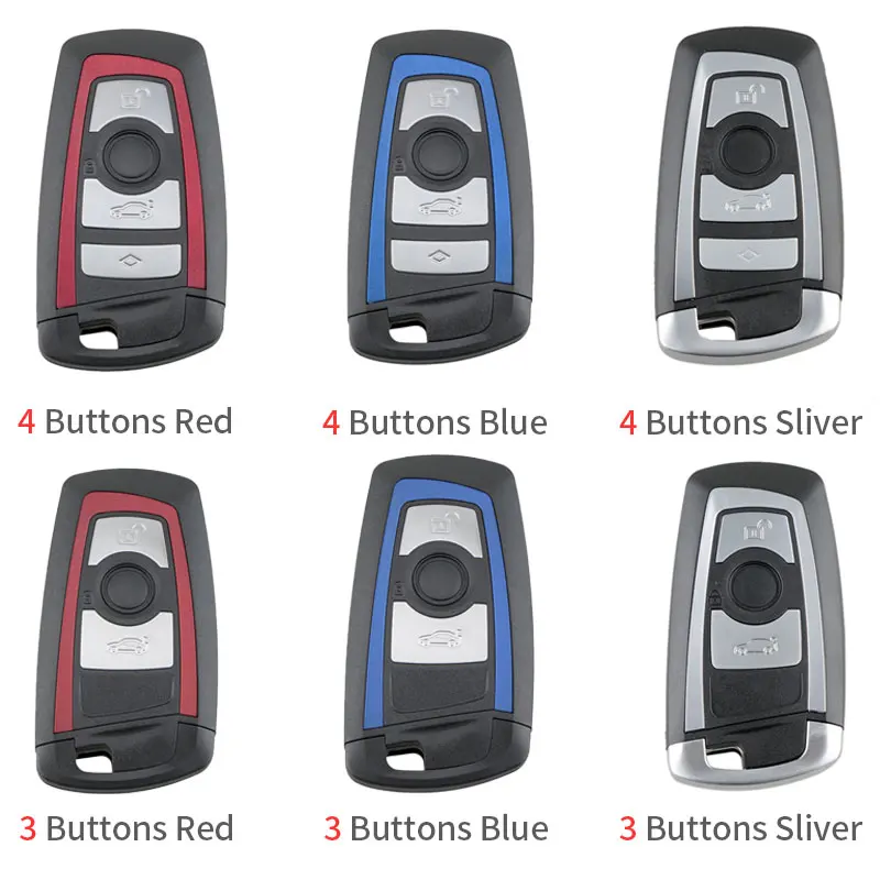 3 Buttons Smart Key Shell Cover Remote Keyless Case with Uncut Blank Blade Fit for BMW CAS4 F 3 5 7 Series E90 E92 E93 X5 HU100R