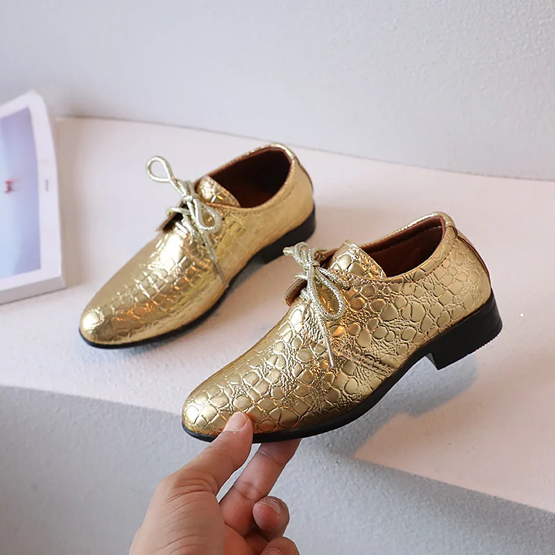 Leather Kids Party Shoes Lace Up Classic Fashion