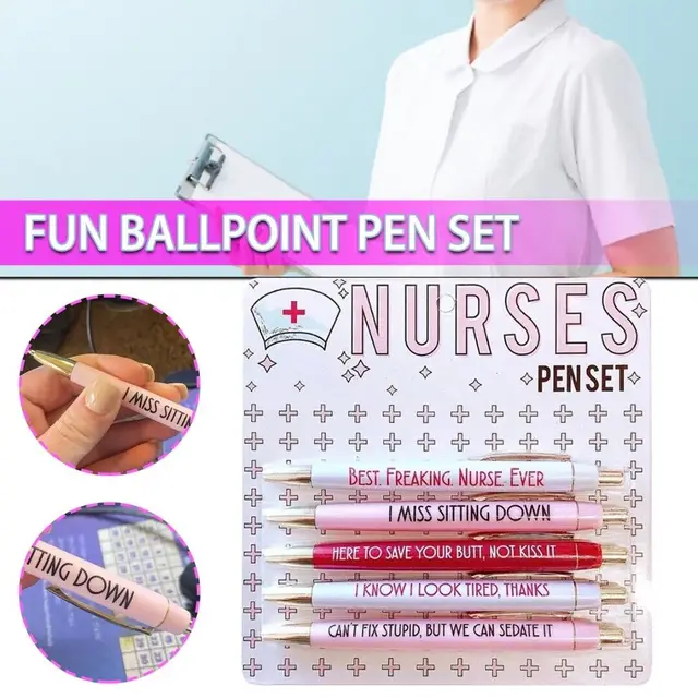 Ballpoint pen set sparkling colorful body funny pen set 14cm retractable  funny office school teacher student female male - AliExpress