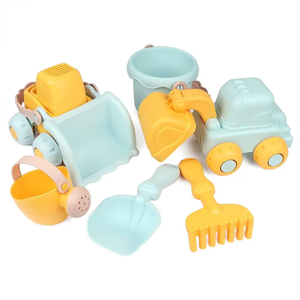 Summer Sand Beach Toys Children Simulation Excavator Bulldozer Digging Sand Tools Water Toys For Birthday Gifts 6pcs silicone children beach baby toys bucket children beach silica gel bucket water sand play game toys for children water game