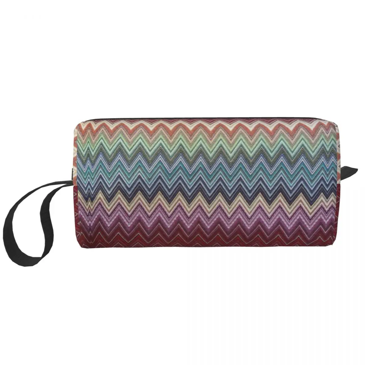 

Zig Zag Multicolor Large Makeup Bag Waterproof Pouch Travel Cosmetic Bags Camouflage Organizer for Women
