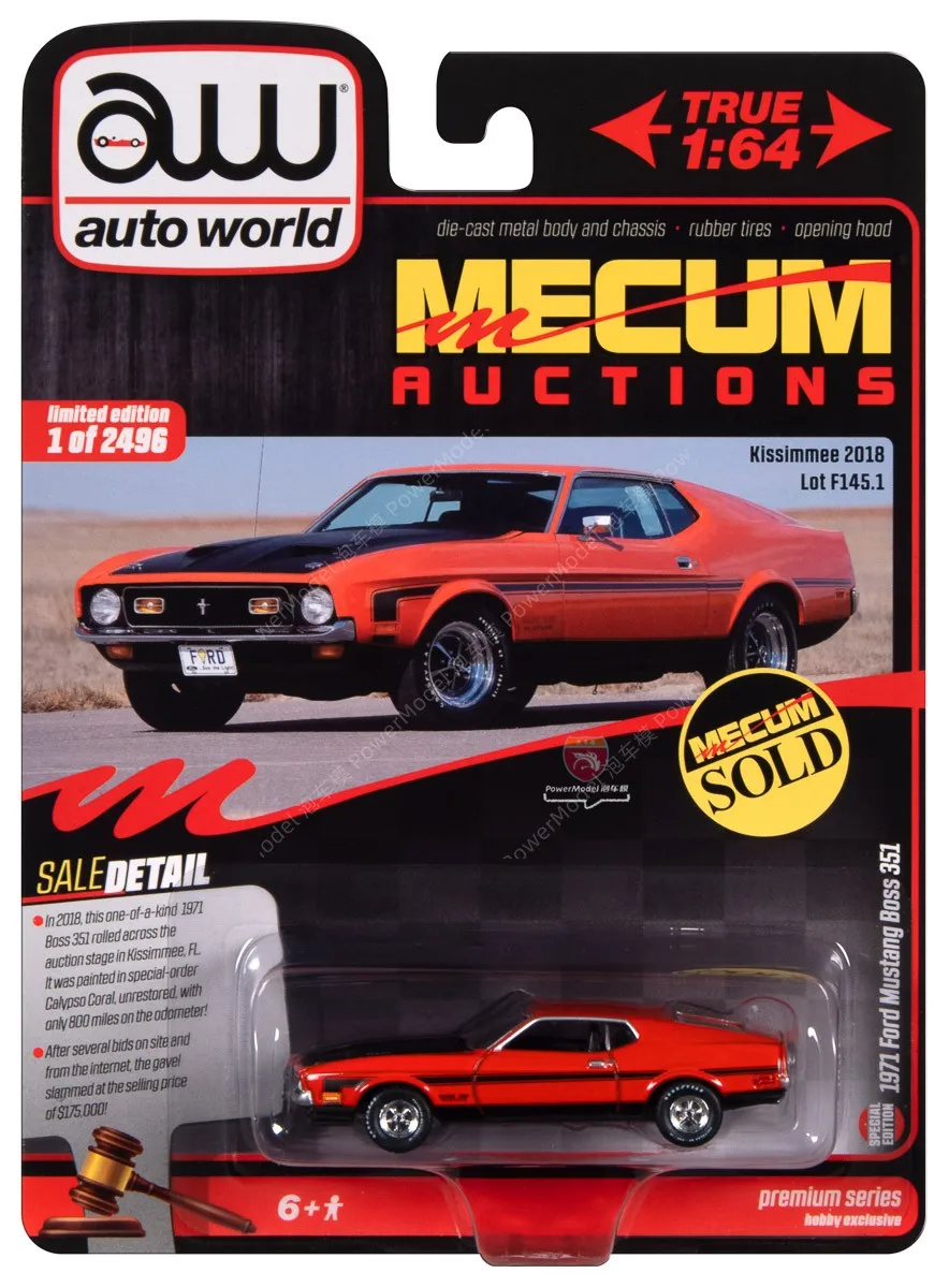 AW auto world  1:64 Dodge challenger SRT demon ford mustang  351 diecast alloy car model 2