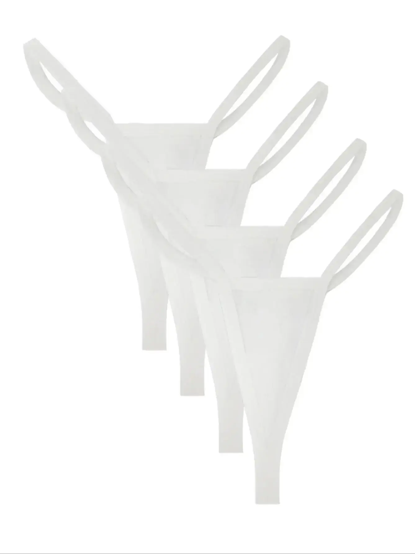 7-Pack Pure Cotton Sexy Thin Strap Simple Ladies Thong Comfortable Women's Underwear White Color