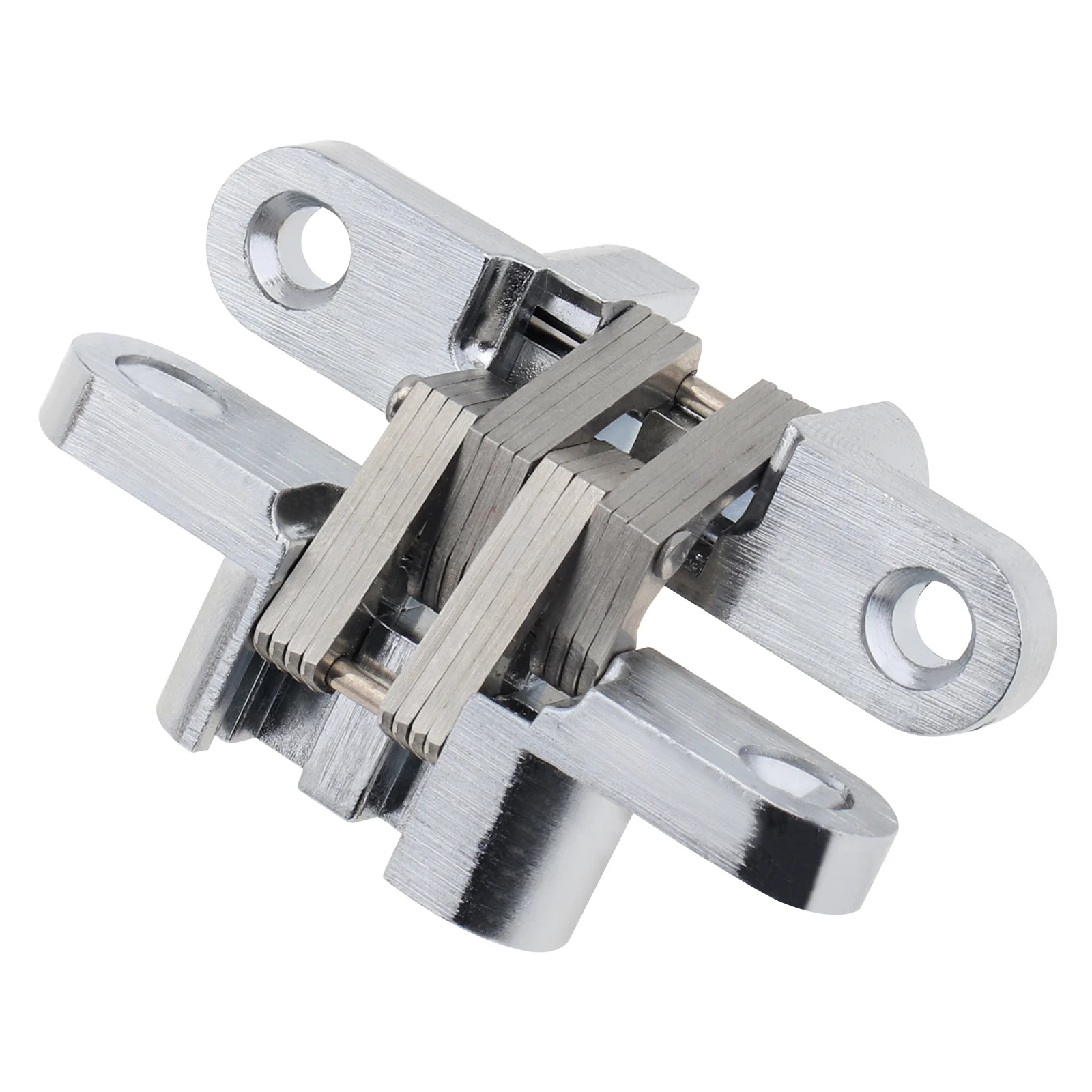 2pcs Stainless Steel Hidden Door Hinges 180 Degree Concealed Cabinet Bookcase Wardrobe Closet Door Hinges Furniture Hardware