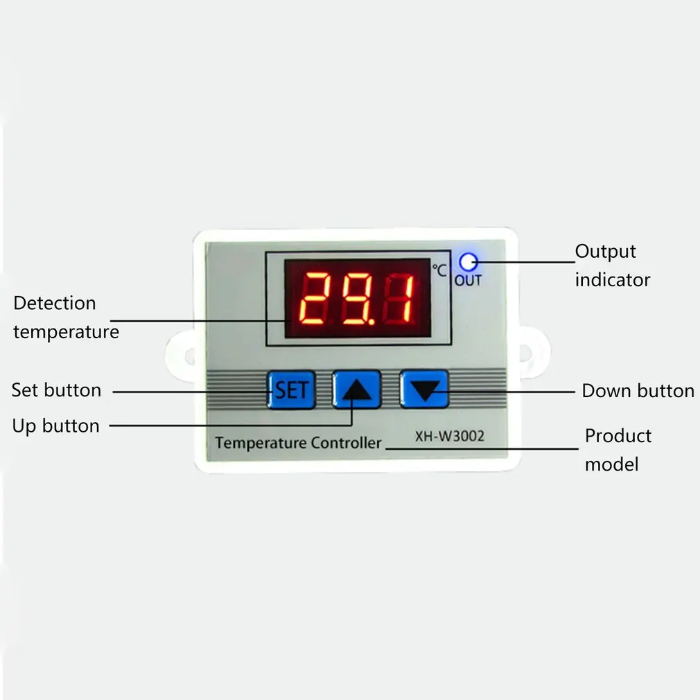 Temperature Controller XH-W3002 Led Microcomputer Digital Display Temperature Control Switch Thermostat Temperature Controller Control Switch Meter