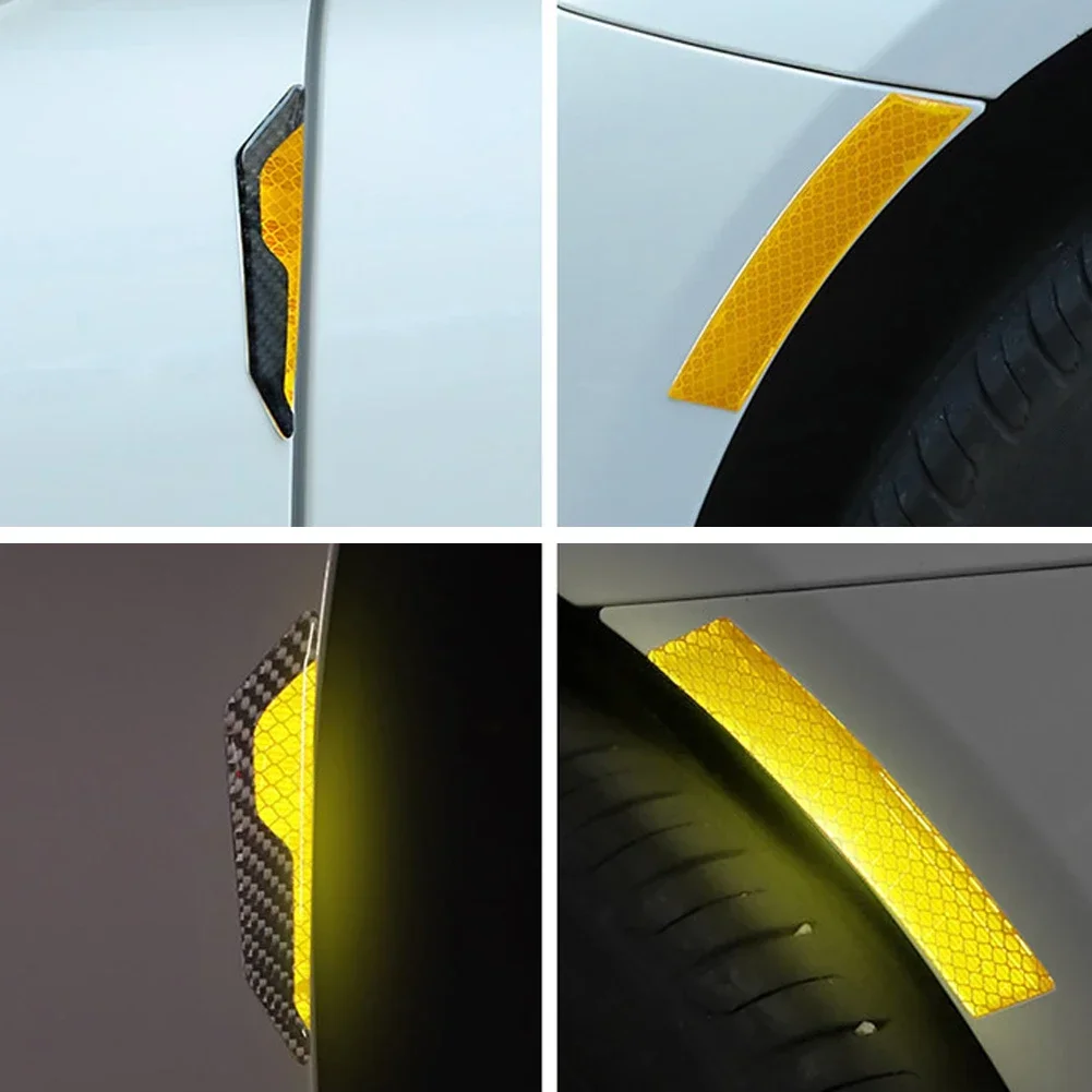 Car Door Anti-Collision Strip Reflective Warning Stickers 4PCS
