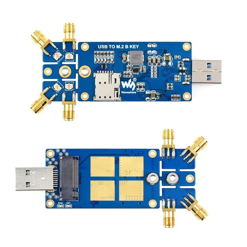 Usb 3.1 para M.2 b Placa de Expansão Chave Módulo Dongle 5g Antenas Case Liga de Alumínio Raspberry pi 4b Jetson Nano pc - Imagem 3