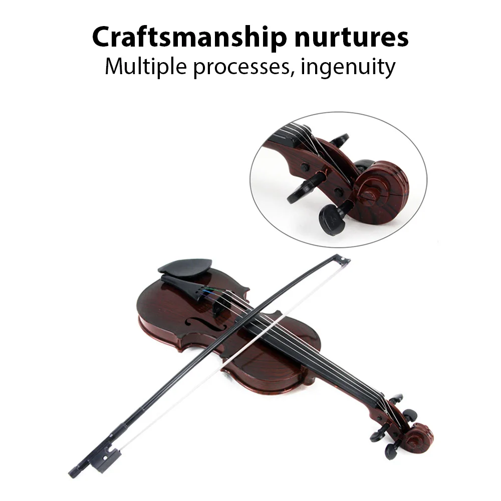 Simulated Violin Music Practice Violin for Beginners Kit Musical Instrument Exquisite Workmanship Performance Props Gifts plastic violin ornament