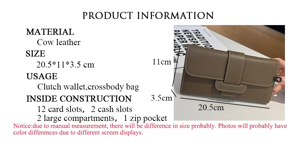 Custom Name Leather Clutch Bag