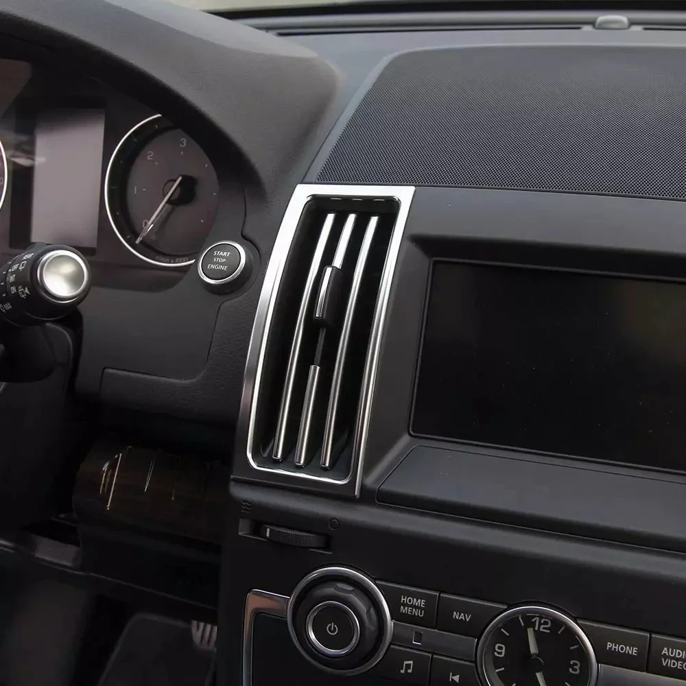 

For Land Rover Freelander 2 13-15 Car Styling Accessories ABS Chrome Central Control Air Condition Vent Outlet Cover Frame Trim