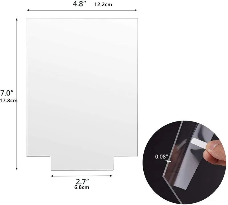 4pcs feuille acrylique transparente pour la base de lumière LED, signe,  projets d'affichage de bricolage Qxuan