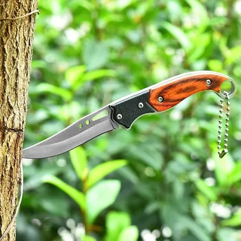 Portable Pocket Folding Knife Metal Material Outdoor Fruit Survival Folding Knife Hand Tool Keychain Accessories 1