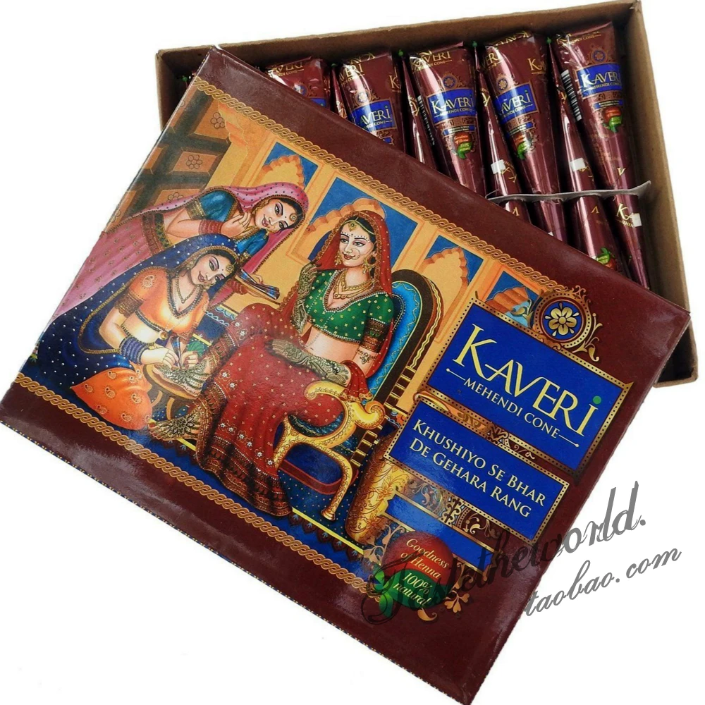 

12Pcs Dark Red Brown Black Color Henna Cones Indian Natural Henna Tattoo Paste Temporary Tattoos Hand Body Art Paint Pigment 25G