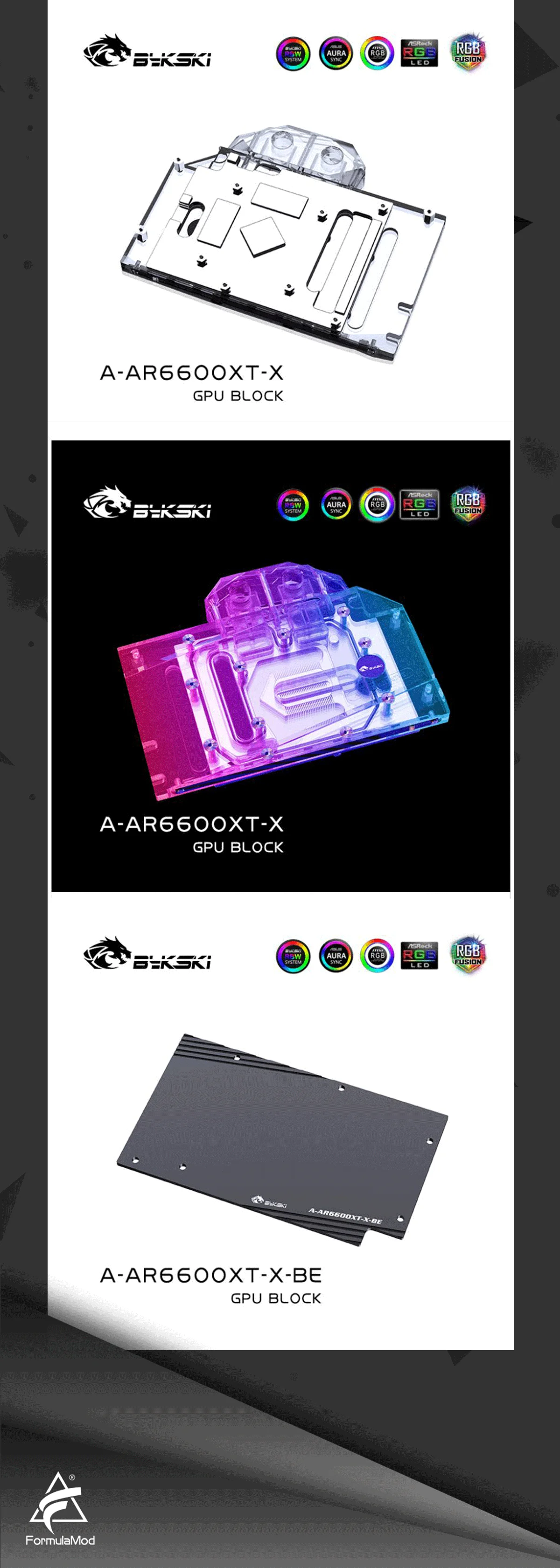 Bykski GPU Water Block for ASRock AMD Radeon RX 6600XT Challenger ITX 8GB , Radiator Water Cooling Liquid Cooler, A-AR6600XT-X  