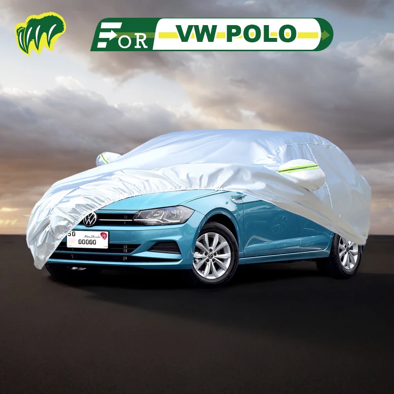 

For VW POLO Plus Hatchback Car Cover Waterproof Outdoor Cover Sun Rain Protection with Lock and Zipper Door