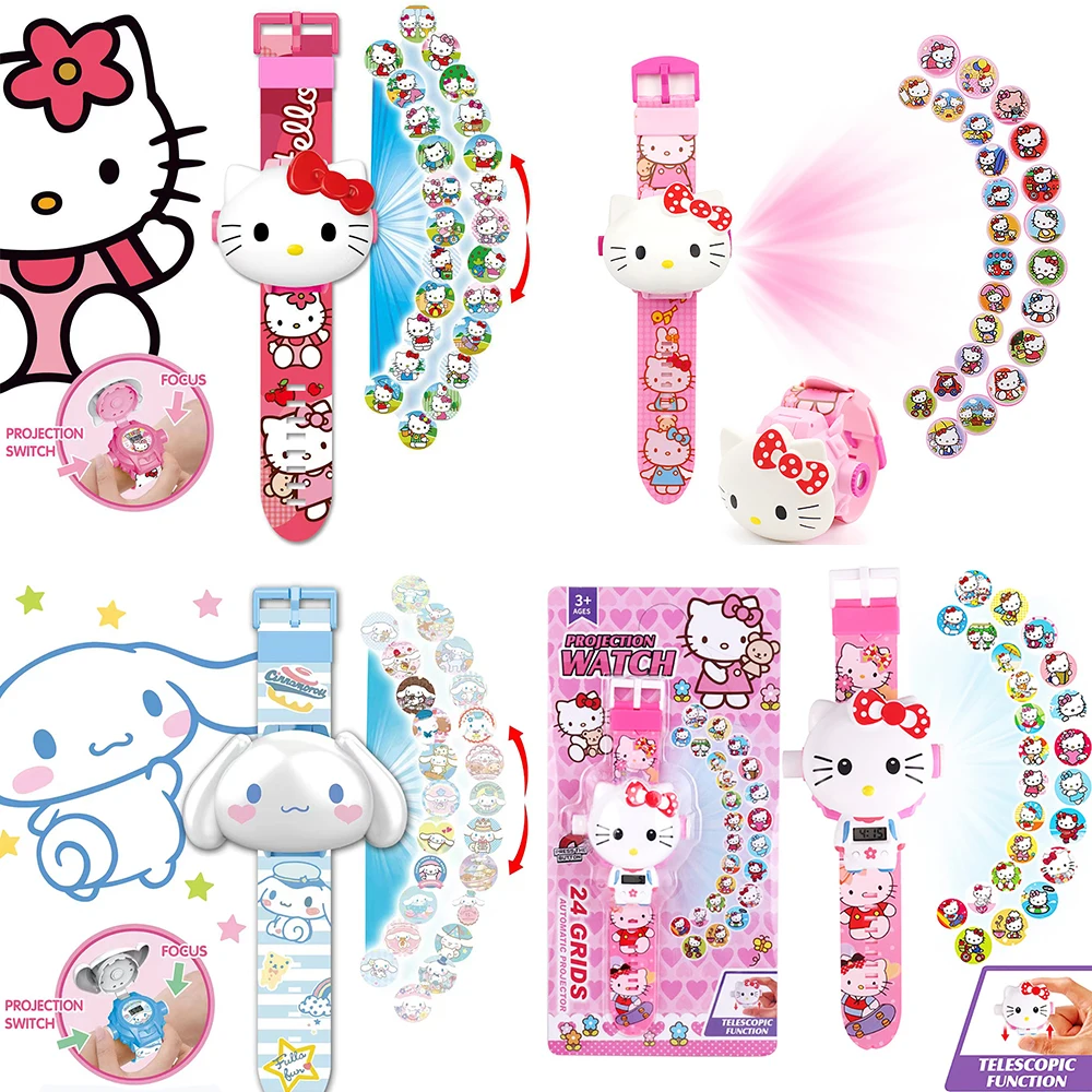 

Hello Kitty Children Kids Projection Watch 24 Pattern Sanrio Series Toy Electronic Watches Digital Clock Boy Girl Birthday Gifts