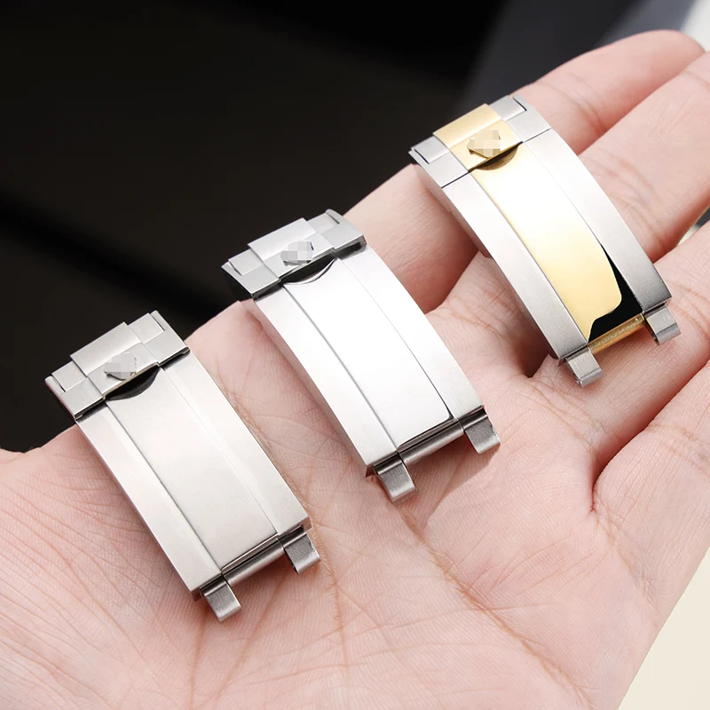 9Mm * 16Mm Fibbia Pieghevole In Acciaio Inox Glide Lock Per Rolex Submariner Oysterflex Daytona Gmt Cinturino Cinturino Distribuzione Chiusura