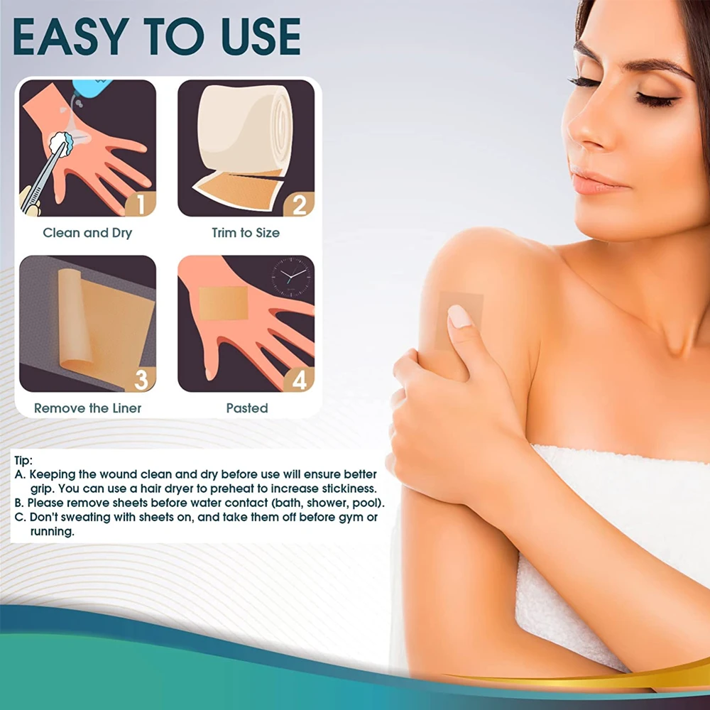 1Roll Silicone Scar Sheets Keloid Bump Removal Strips Scar Reducing Treatments Surgical Scars Burn Tummy Tucks Acne C-Section
