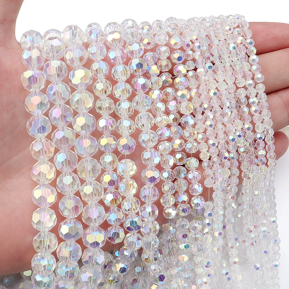 

Louleur Half AB Color Faceted Crystal Beads For Jewelry Making Loose Spacer Beads DIY Bracelet Necklace Wholesale