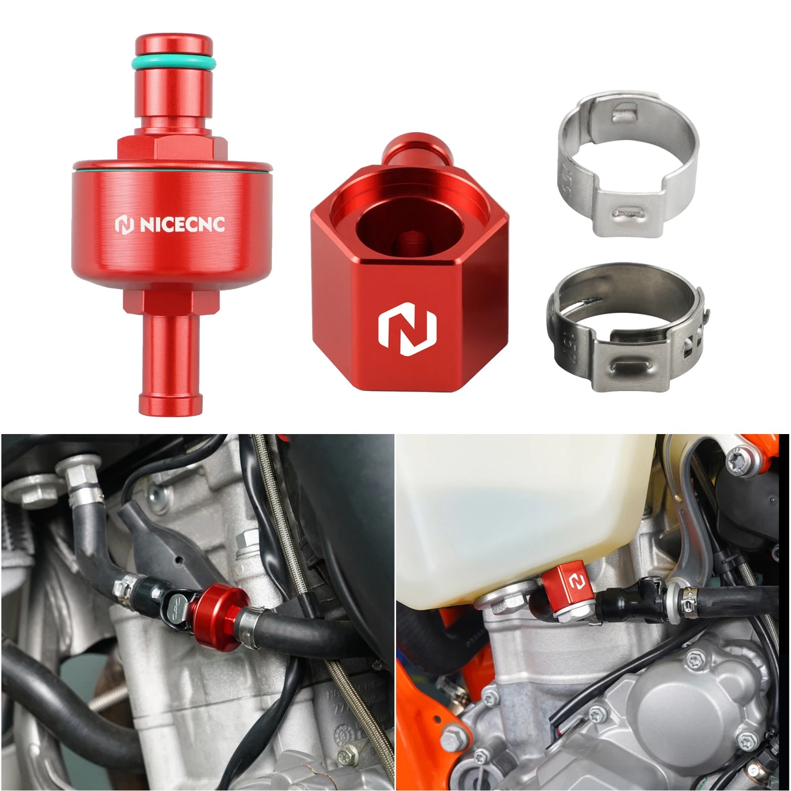 NICECNC Für KTM EXC 300 250 XCW 150 2023 EXC XC XCW TPI Sechs Tage 250 300 2020-2022 EXCF SXF Kraftstoffleitung Öltank Filteranschluss – Detail 7