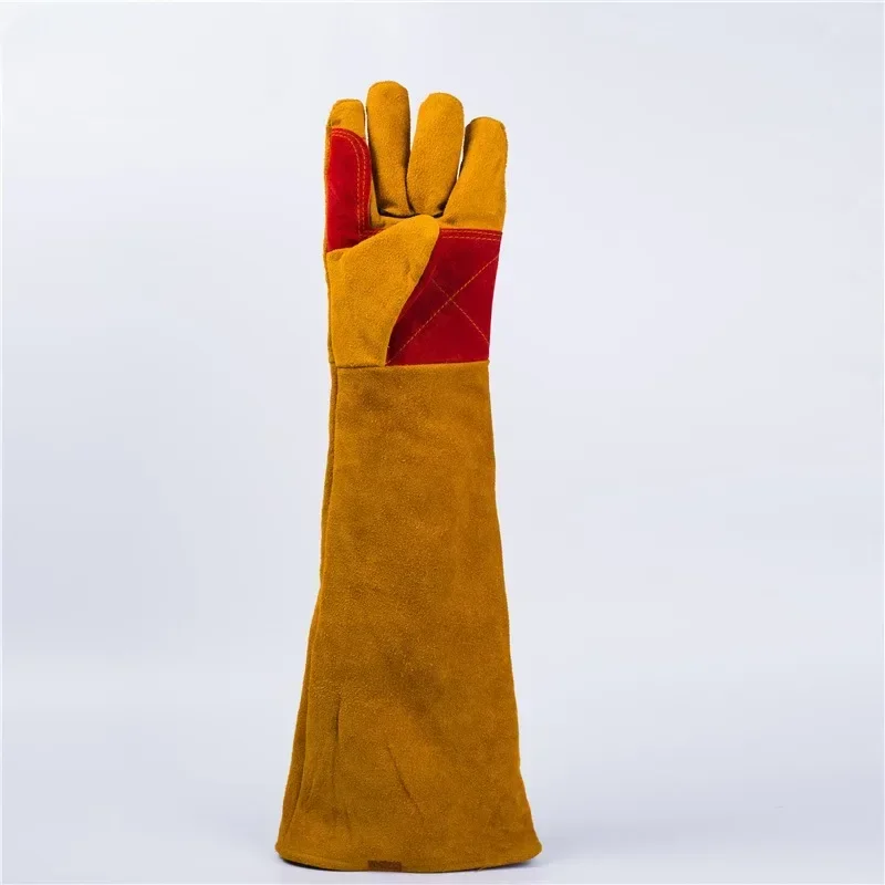 Long Sleeves Leather Welding Heat Resistant Stove Fire and Barbecue Glove Garden Pruning Puncture Resistant Pet Bite Gloves 6
