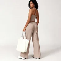 Ensembles de gymnastique pour femmes, gilet à col en V, pantalons amples, costumes d'entraînement, pantalons de Yoga athlétiques, entraînement décontracté, survêtements 2 pièces 3