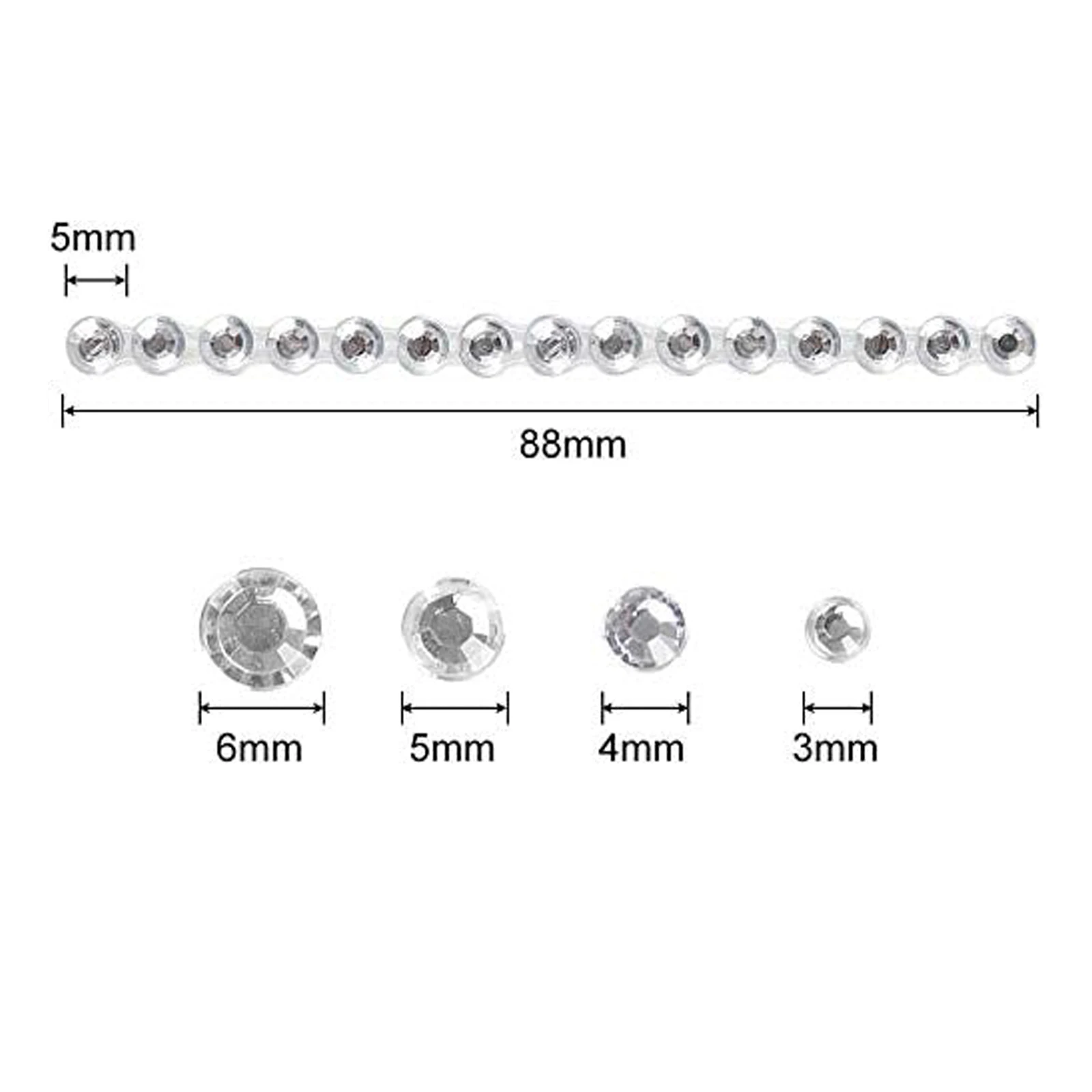 Clear Assorted Size Rhinestones Stickers Self Adhesive Bling Gems Jewels for Hair Face Nail Makeup Clothes Shoes DIY 1725pcs decorative stickers self adhesive stickers stationery stickers paper stickers adhesive stickers handbook stickers diy scrapbooking accessories stationery supplies