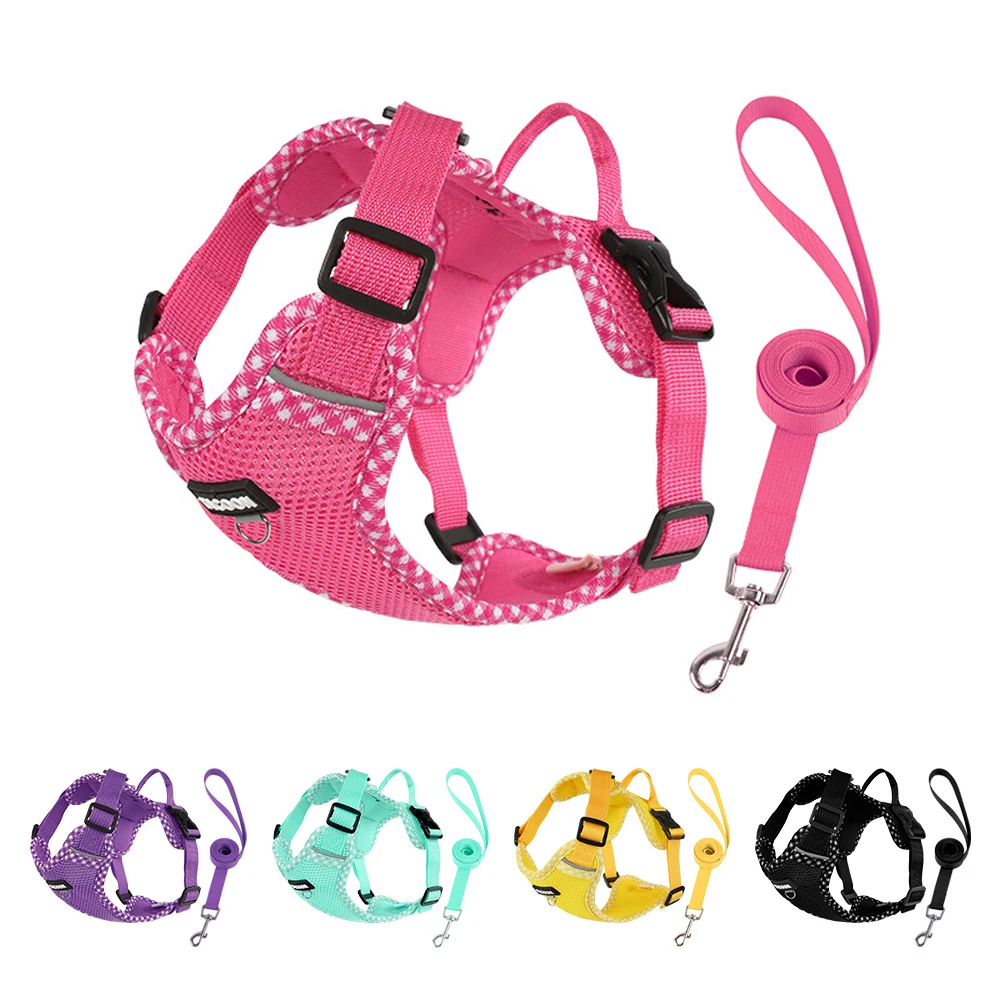 Conjunto de arnés y correa ultraligeros y suaves para perros: chaleco de malla transpirable y respetuoso con la piel, con correas totalmente ajustables para todas las razas._voghion.com
