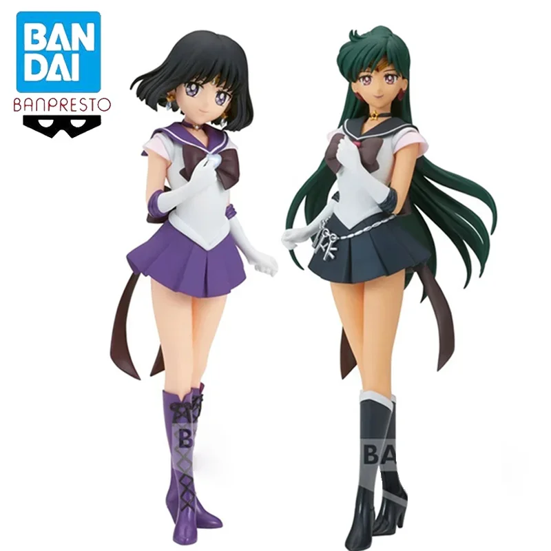 

Original Bandai BANPRESTO Sailor Moon Meiou Setsuna Sailor Saturn Anime Figure Glitter Glamors Box Ornament Collection Toy Gift